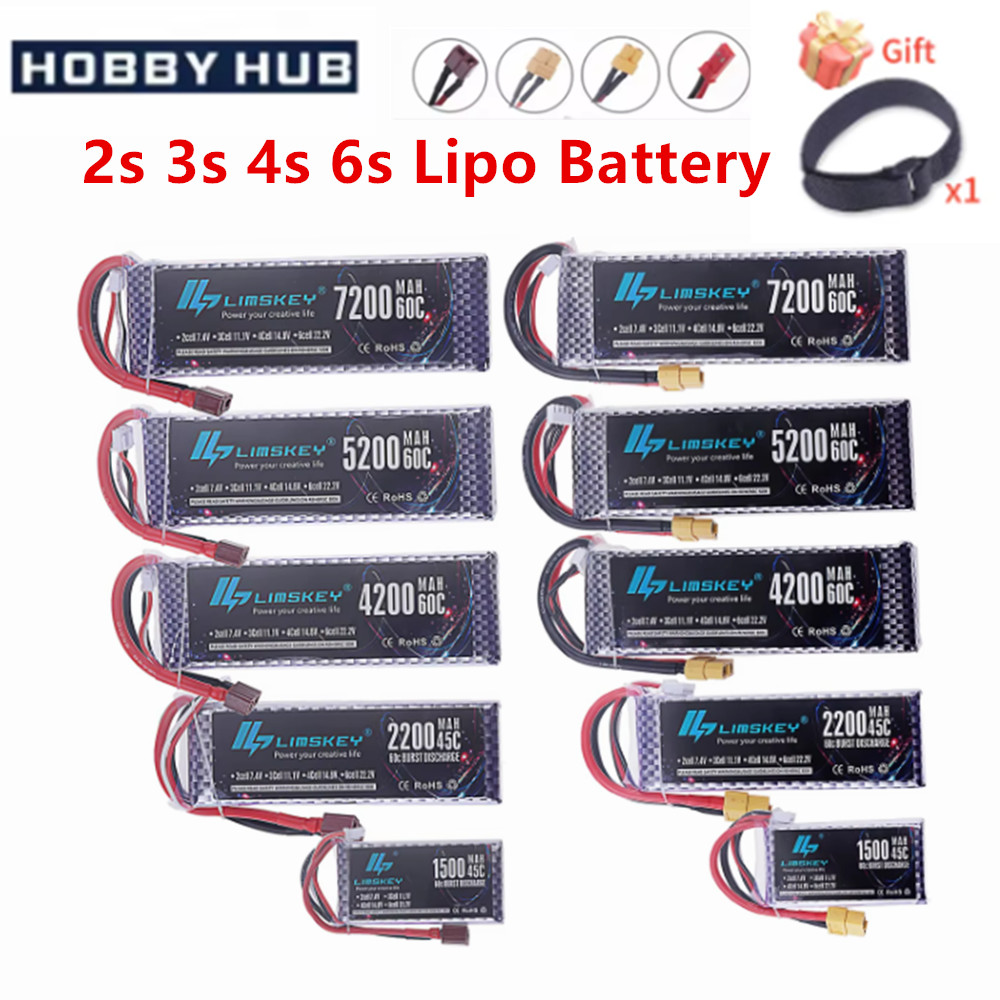 4S Lipo Battery 14.8V 6000Mah - 2S 3S 4S 6S يبو بطارية