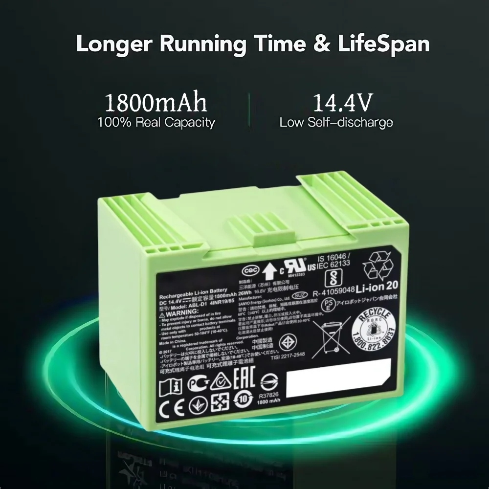 4S Lipo Battery 14.8V 6000Mah - ل اي روبوت رومبا i7 بطارية