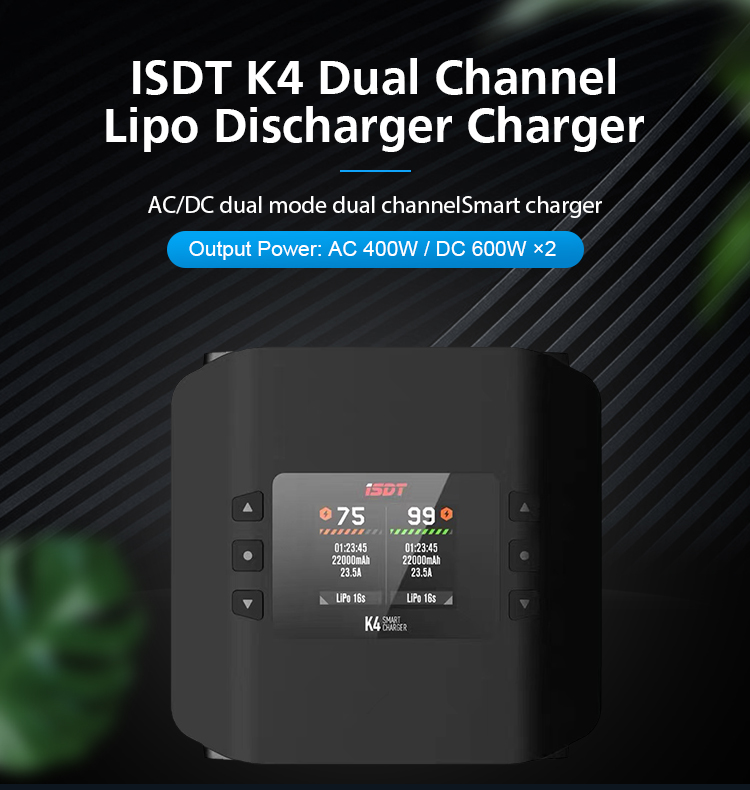 شاحن ISDT K4 AC 400W / DC 600W - مراجعة Isdt K4 Dual Lipo Charger وسعره