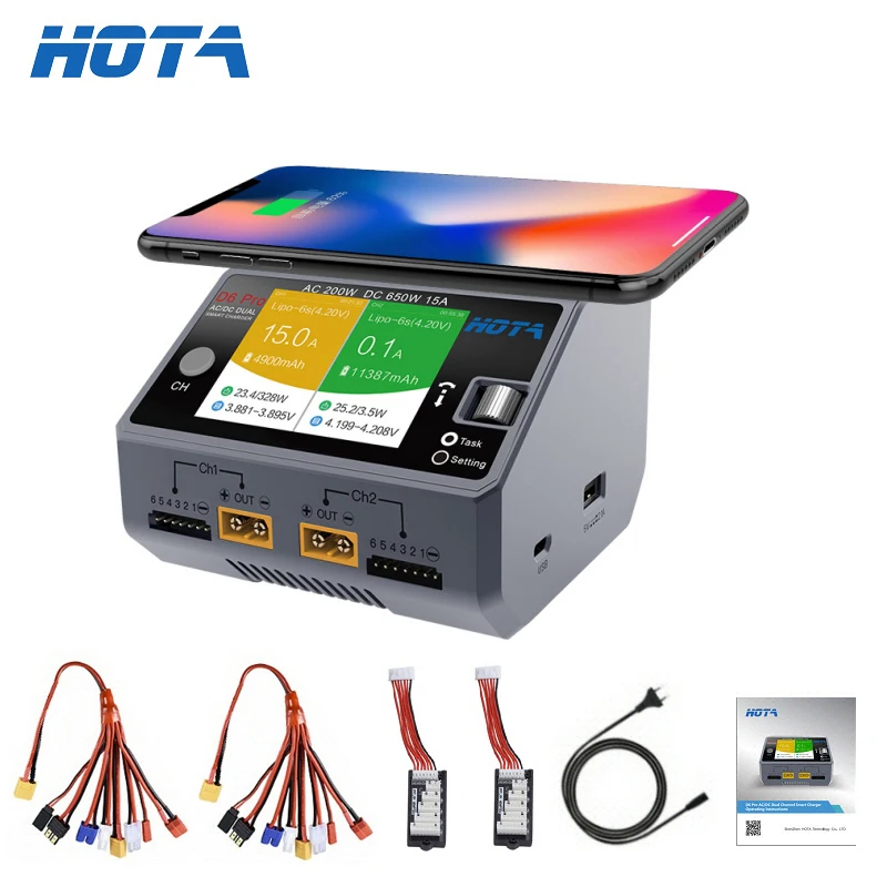 Hota D6 المزدوج/برو الذكية شاح - مراجعة Hota D6 Pro Dual Lipo Charger وسعره