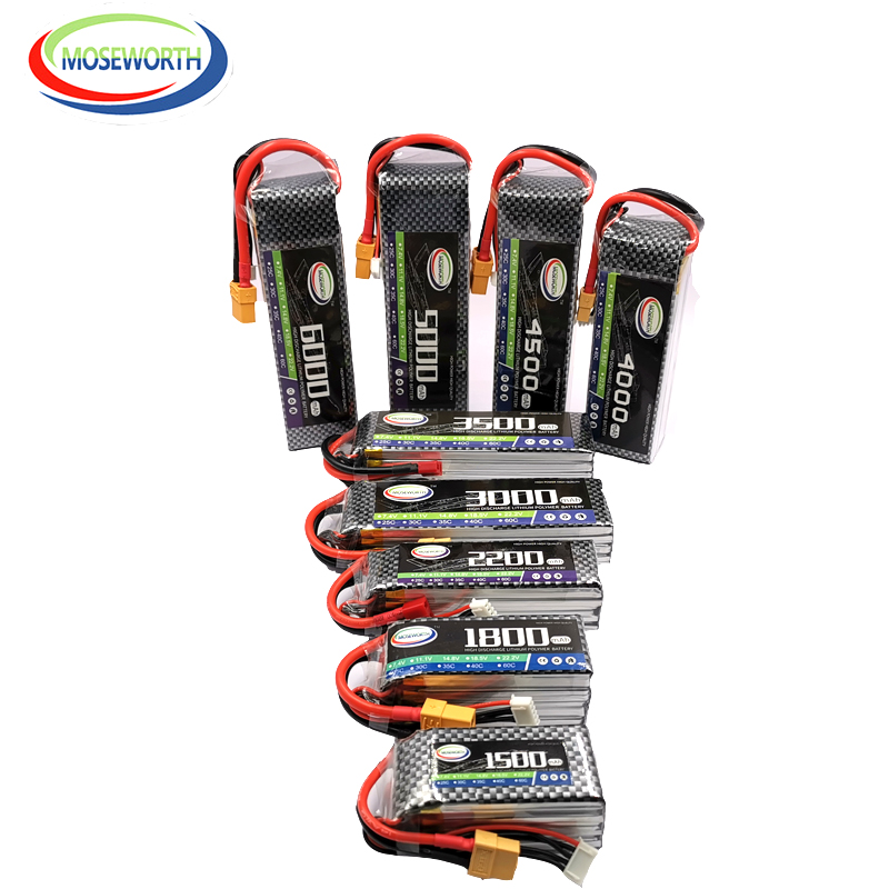 2S 3S 4S 6S RC يبو بطارية 7.4V - مراجعة 4S Lipo Battery 14.8V 6000Mah وسعره
