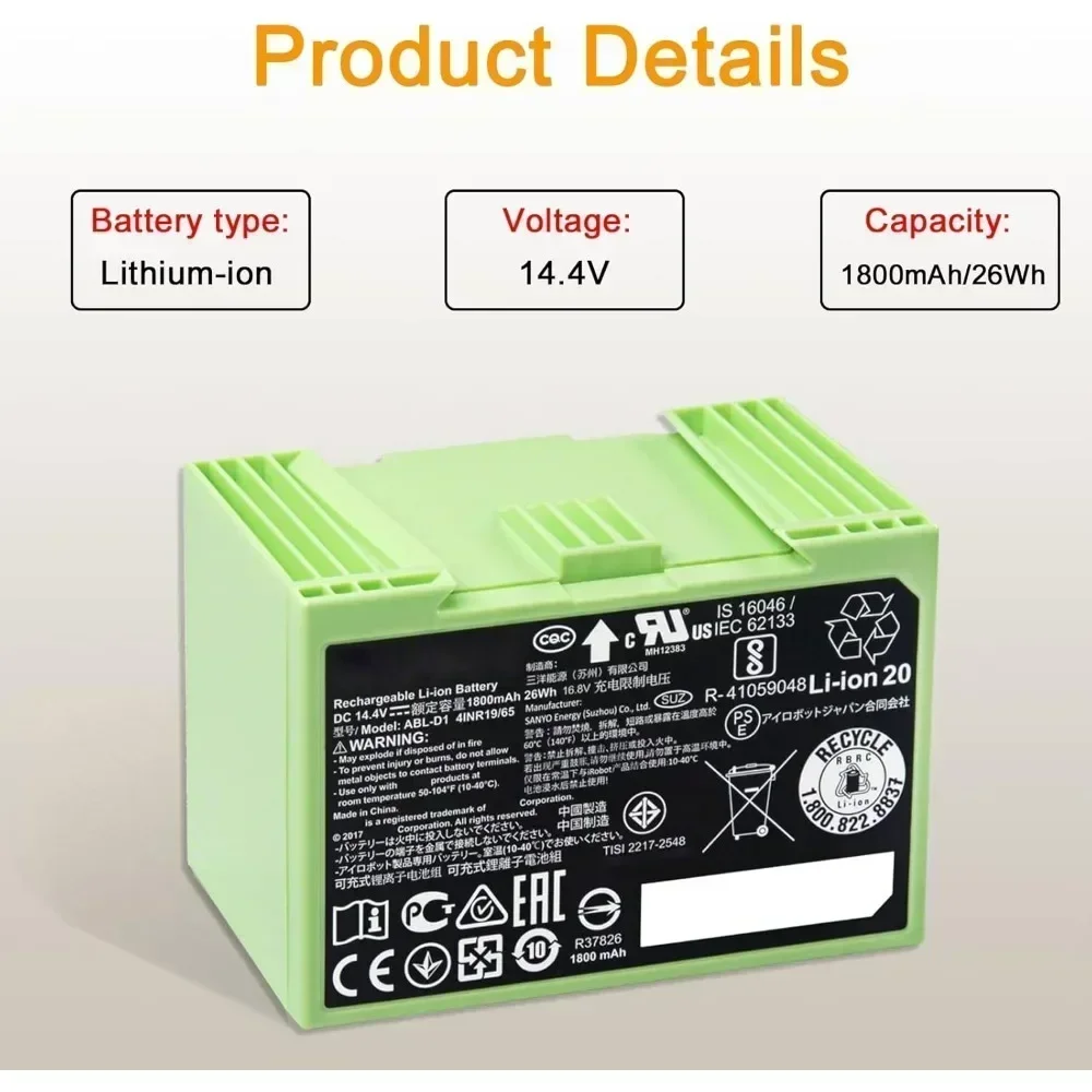 ل اي روبوت رومبا i7 بطارية قاب - مراجعة 4S Lipo Battery 14.8V 6000Mah وسعره