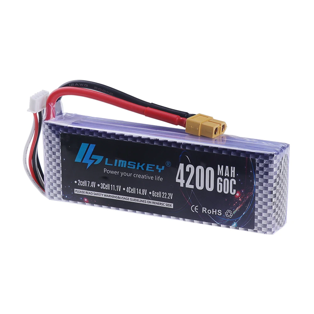 60C يبو بطارية 14.8 فولت 4S 15 - مراجعة 4S Lipo Battery 14.8V 6000Mah وسعره
